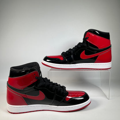 Jordan 1 High Patent Bred (2021) Size 11.5 USED s23187