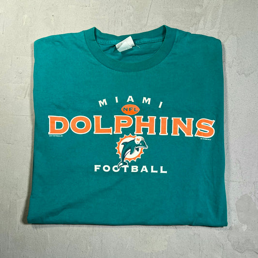 2000 Miami Dolphins Teal Tee Size XL USED v19651