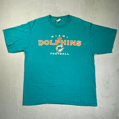 2000 Miami Dolphins Teal Tee Size XL USED v19651