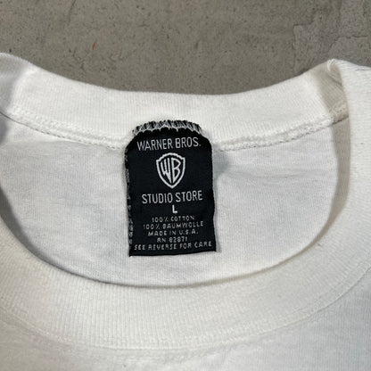 1990s Looney Tunes Taz "No Skill" White Tee Size Large USED v19655