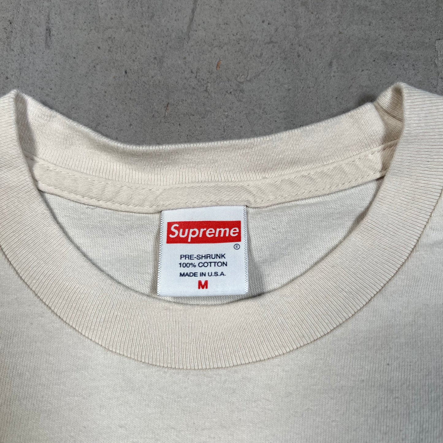 Supreme Smoke Natural White Tee Size Medium USED x17774