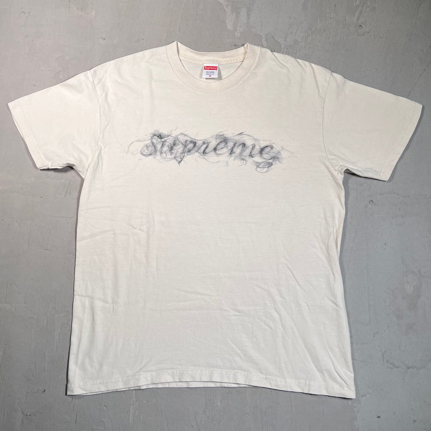 Supreme Smoke Natural White Tee Size Medium USED x17774