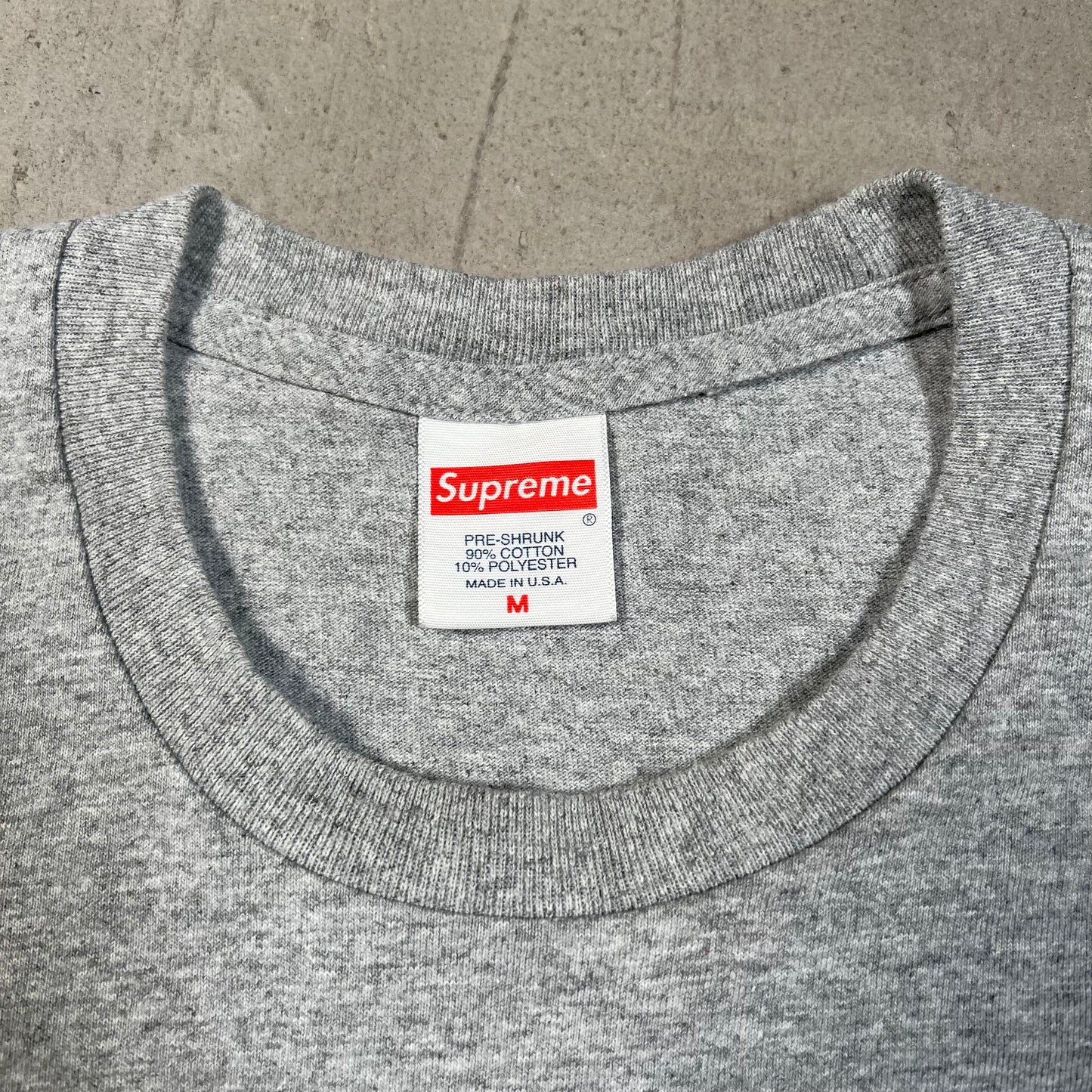 Superme New York Heather Grey Logo Tee Size Medium USED x17775