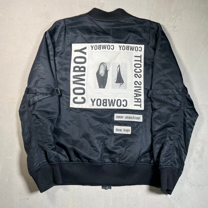 2017 Helmut Lang Travis Scott Cowboy Black Bomber Jacket Size XL USED x17784