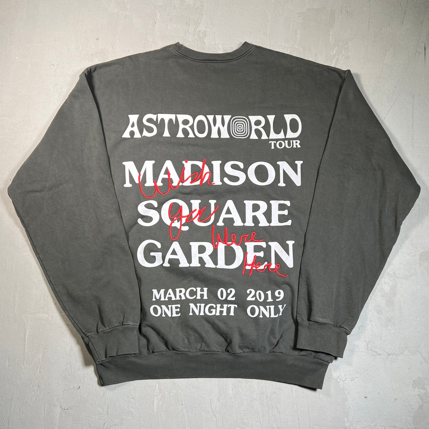 Travis Scott Astro World I Heart NYC MSG Green Crewneck Size XXL USED x17783