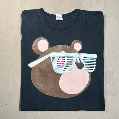 2007 Kanye West Glow In Dark Big Bear Black Tour Tee Size XL USED x17782