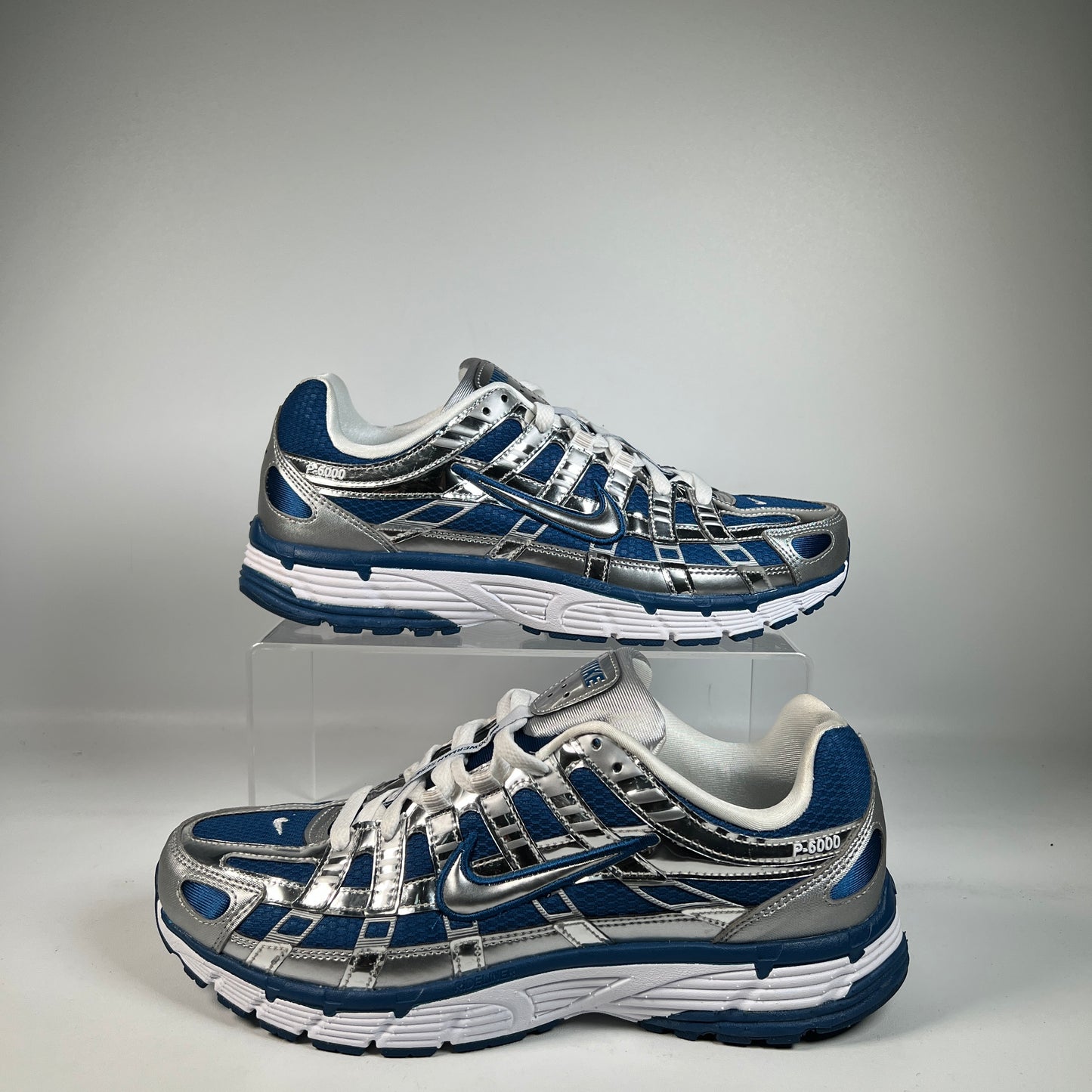 Nike P-6000 Court Blue Metallic Silver (2026) Size 10 USED s23140