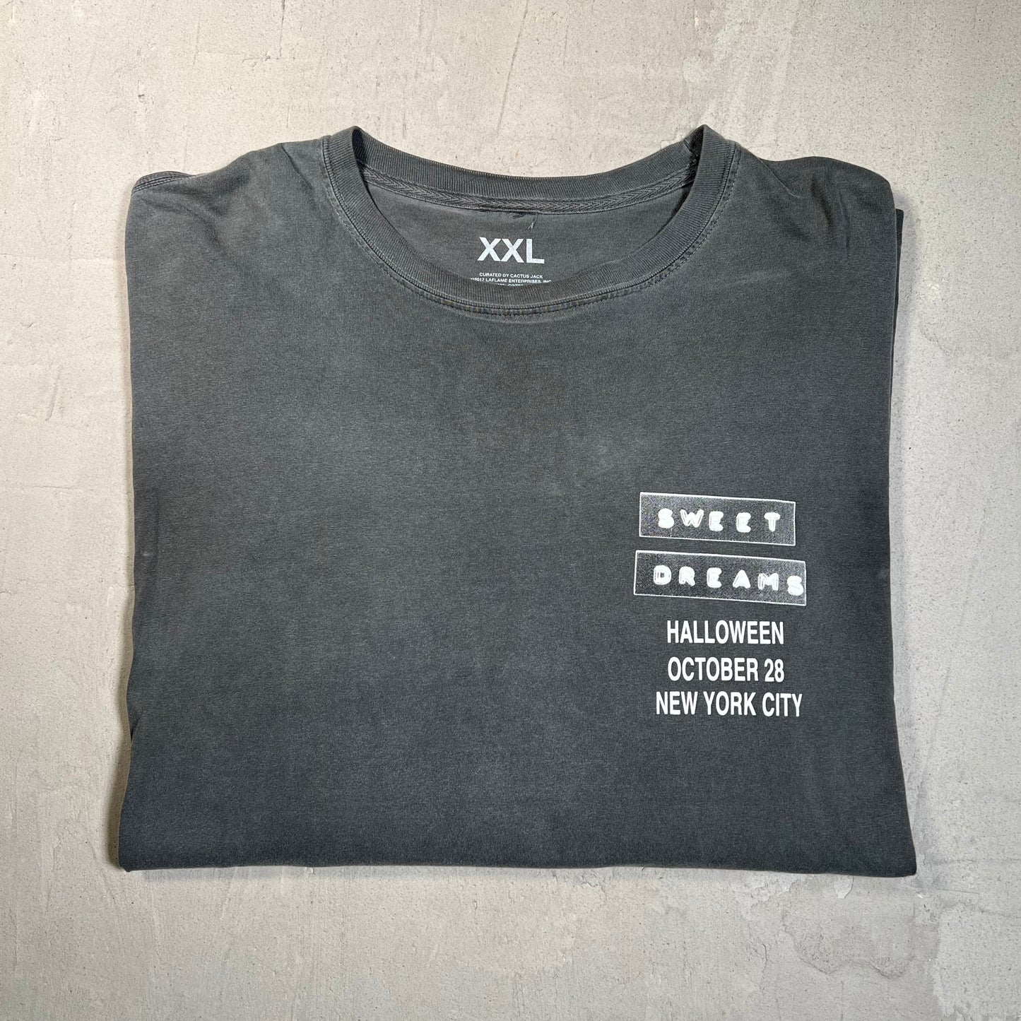Travis Scott Sweet Dream Halloween NYC Grey Longsleeve Size XXL USED x17781
