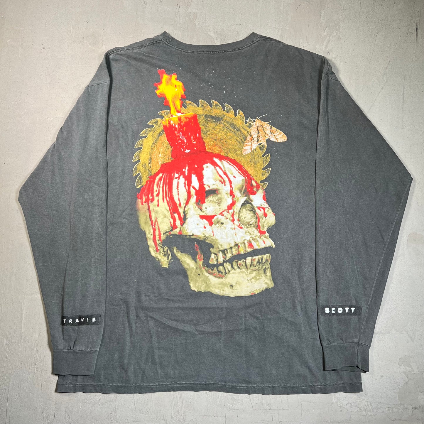 Travis Scott Sweet Dream Halloween NYC Grey Longsleeve Size XXL USED x17781