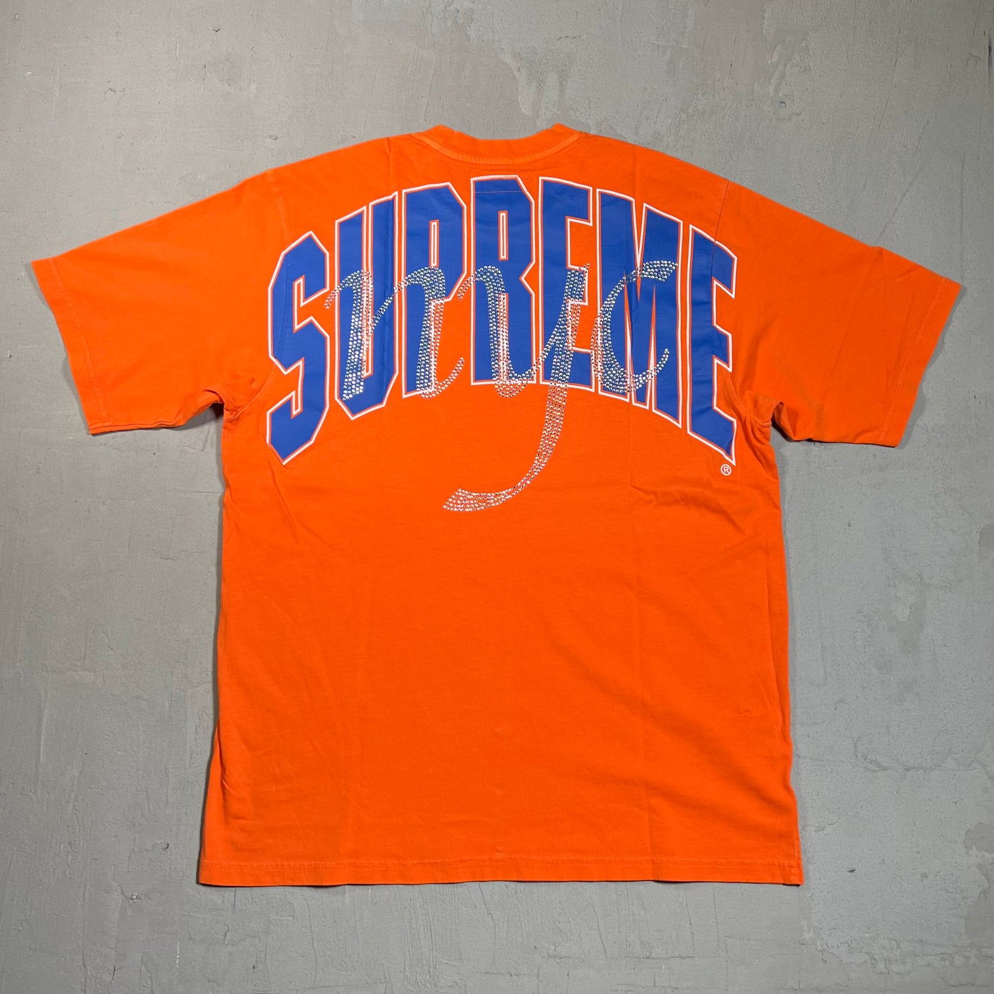 Supreme Rhinestone Script Tee Orange (2026) Size Medium NEW x17771