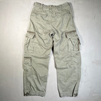 Y2K Abercrombie and Fitch Olive Green Heavyweight Cargo Pants Size 32 USED v19676