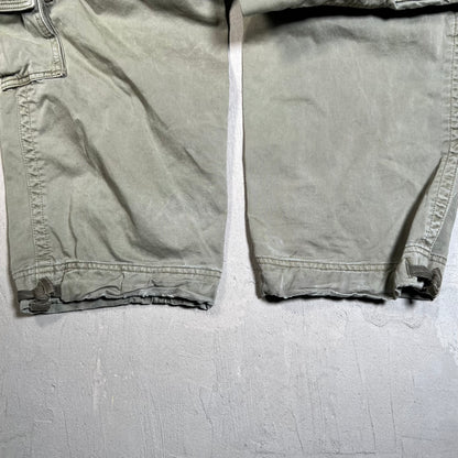 Y2K Abercrombie and Fitch Olive Green Heavyweight Cargo Pants Size 32 USED v19676