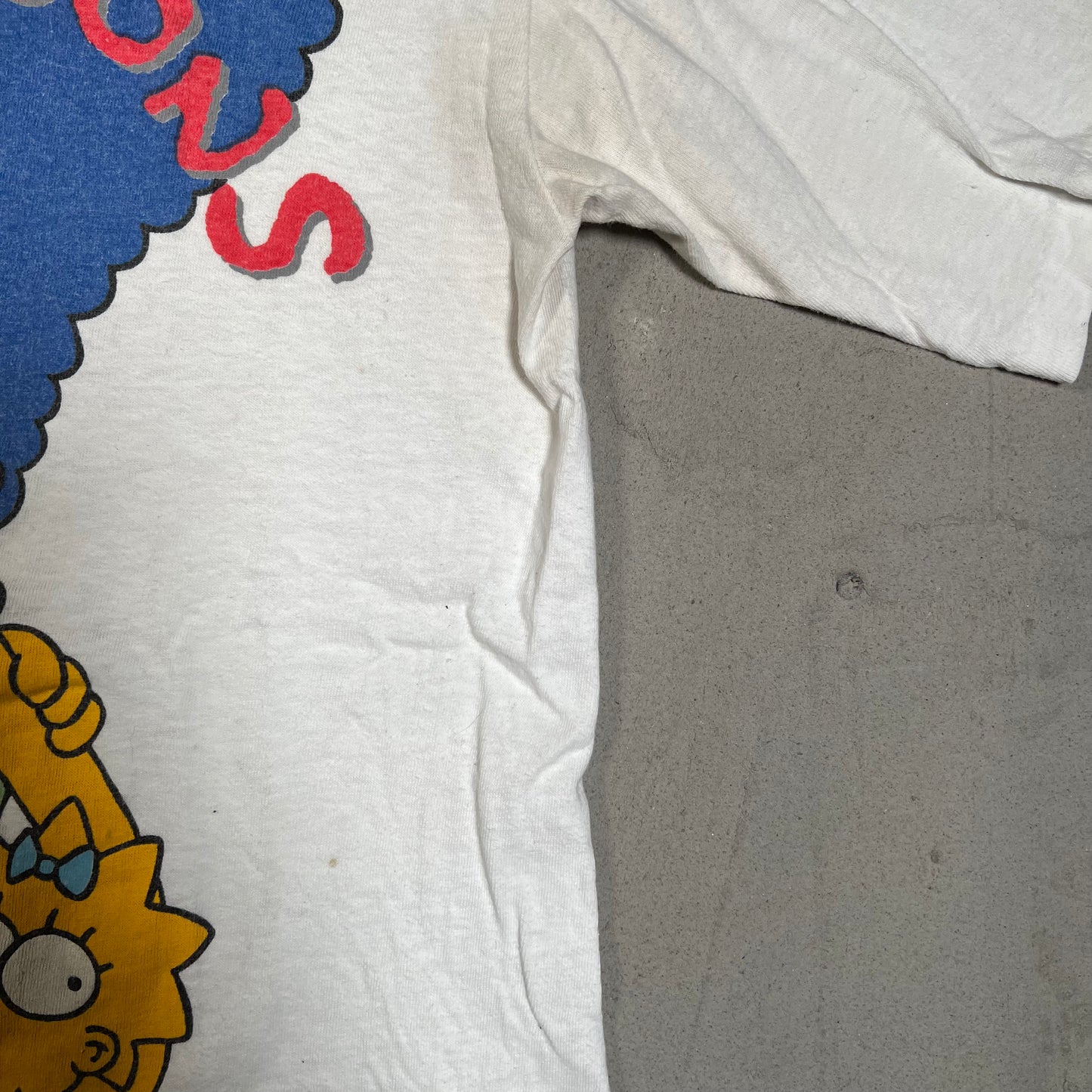 1990 The Simpsons Family Photo White Tee Size XL USED v19674