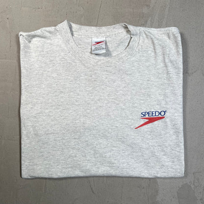 1990s Speedo Grey "Butt Kicked" Tee Size Large USED v19673