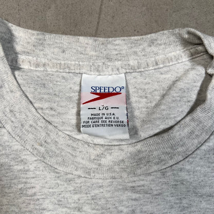 1990s Speedo Grey "Butt Kicked" Tee Size Large USED v19673