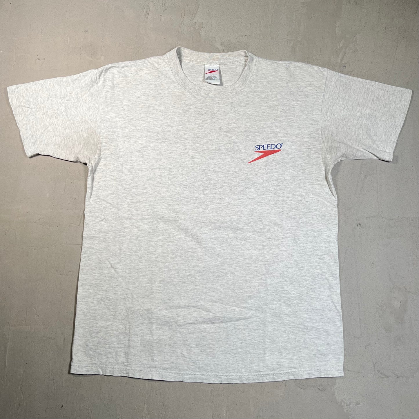 1990s Speedo Grey "Butt Kicked" Tee Size Large USED v19673