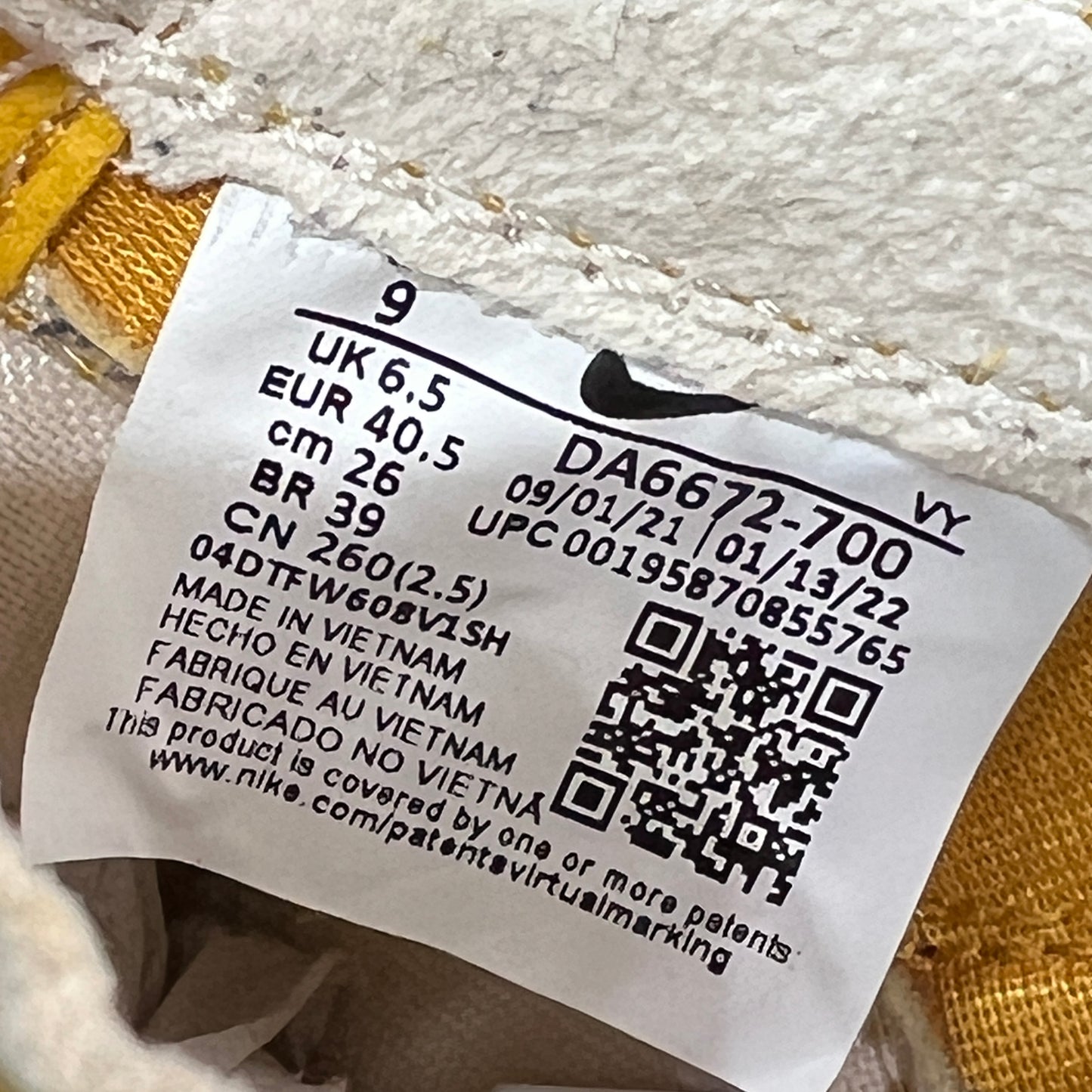 Nike General Purpose Tom Sachs Archive Dark Sulfur (2022) Size 7.5 USED s23095