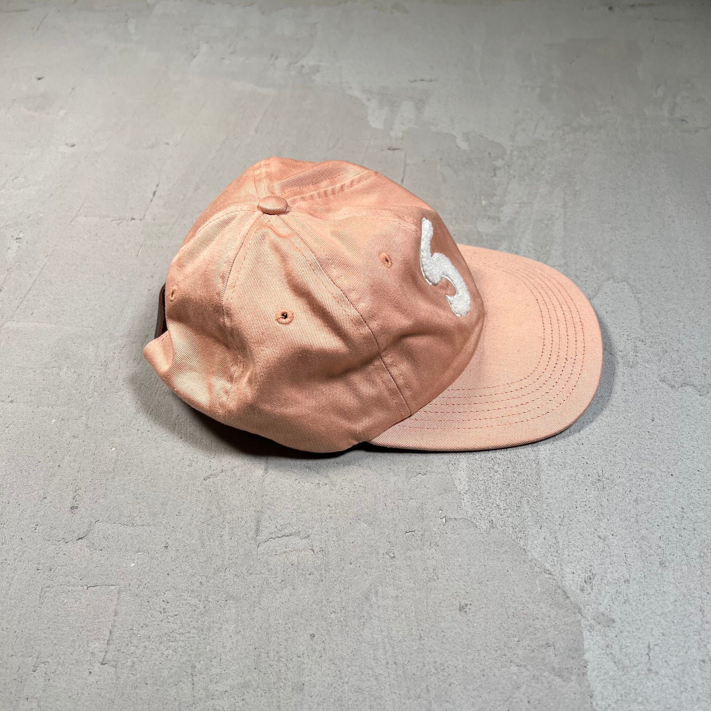 Supreme Chenille S Logo Coral 6 Panel Hat (2016) USED x17822