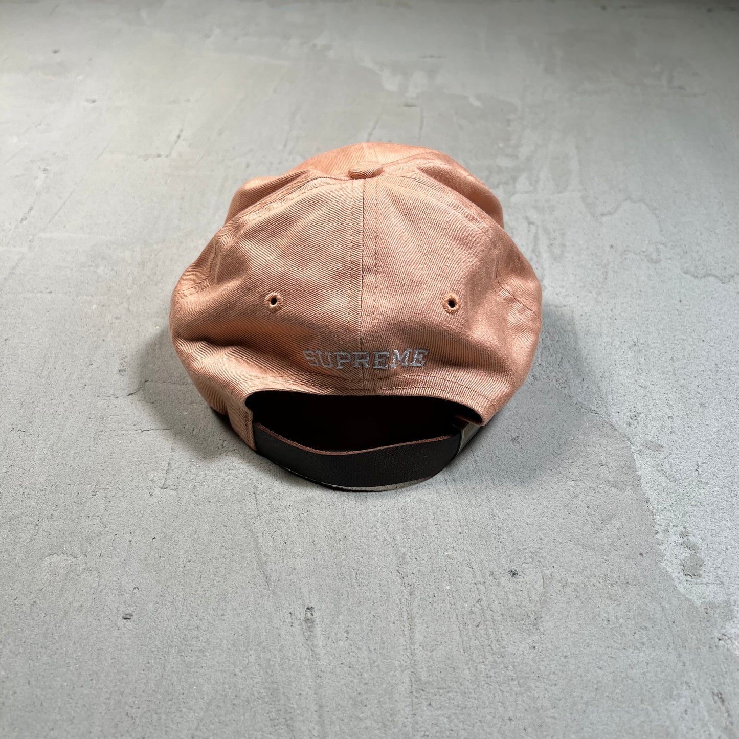 Supreme Chenille S Logo Coral 6 Panel Hat (2016) USED x17822