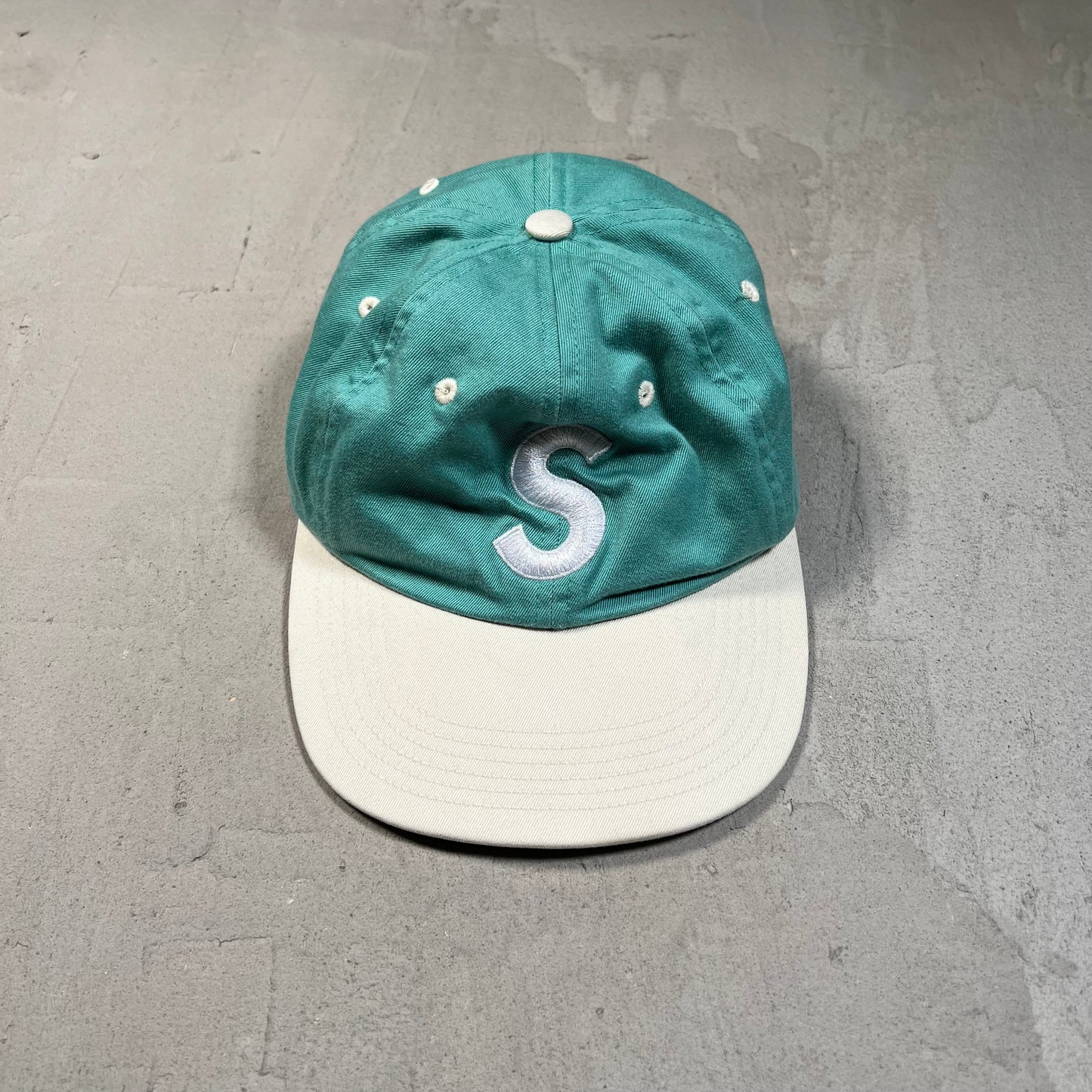 Supreme 2 Tone Washed S Logo 6 Panel Light Green (2016) USED x17819