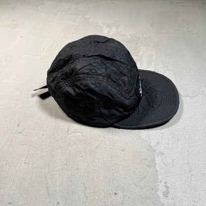 Supreme Wrinkled Nylon Black Camp Cap USED x17820