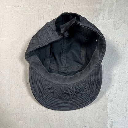 Supreme Wrinkled Nylon Black Camp Cap USED x17820