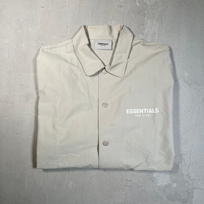 Fear of God FOG Essentials Cement Coach Button Up Jacket Size Medium USED x17825
