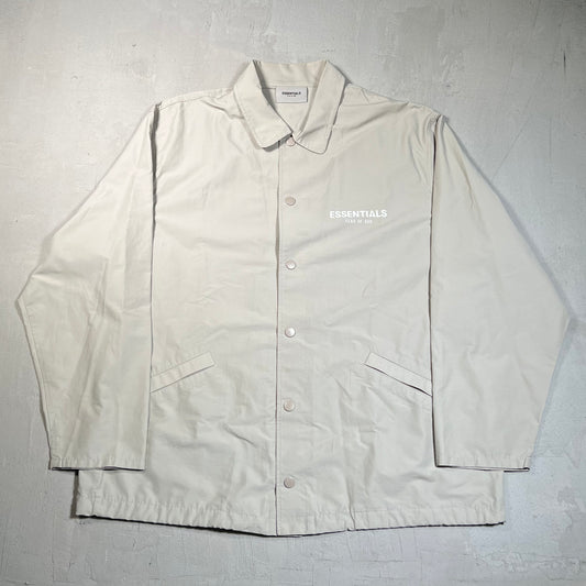Fear of God FOG Essentials Cement Coach Button Up Jacket Size Medium USED x17825