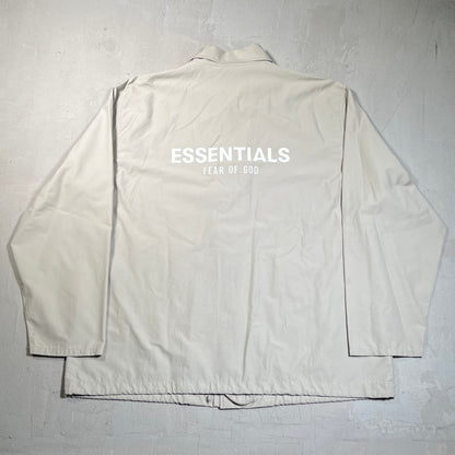 Fear of God FOG Essentials Cement Coach Button Up Jacket Size Medium USED x17825
