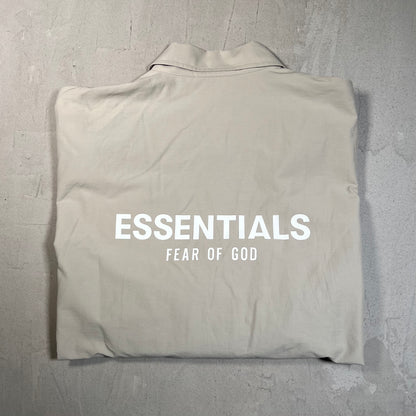 Fear of God FOG Essentials Cement Coach Button Up Jacket Size Medium USED x17825