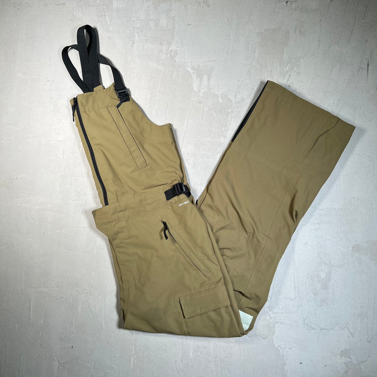 North Face Olive DryVent Overalls Size Large USED v19667