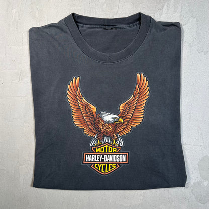 Y2K Harley Davidson Highland Park Washed Black Size Large USED v19670
