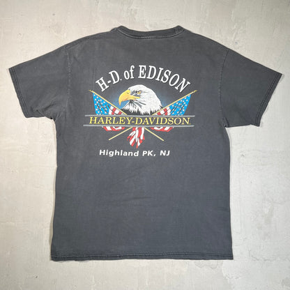 Y2K Harley Davidson Highland Park Washed Black Size Large USED v19670