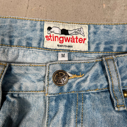 Stingwater Light Blue Washed Jeans Size Medium USED x17786