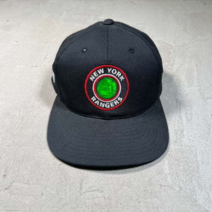 1990s NY Rangers Black Holo Snapback Hat USED v19728
