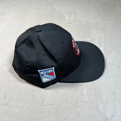 1990s NY Rangers Black Holo Snapback Hat USED v19728