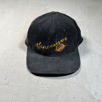 1990s Vancouver Canucks Black Corduroy Hat USED v19722
