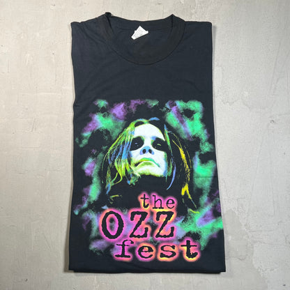 1990s Ozzfest Black Cutoff Tee Size Large USED v19718