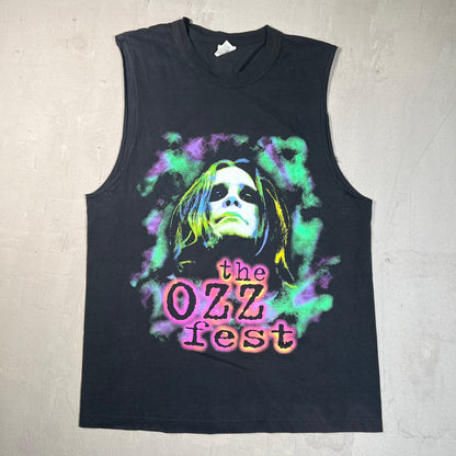 1990s Ozzfest Black Cutoff Tee Size Large USED v19718