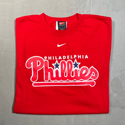 Y2K Nike Philadelphia Phillies Red Tee Size Large USED v19712