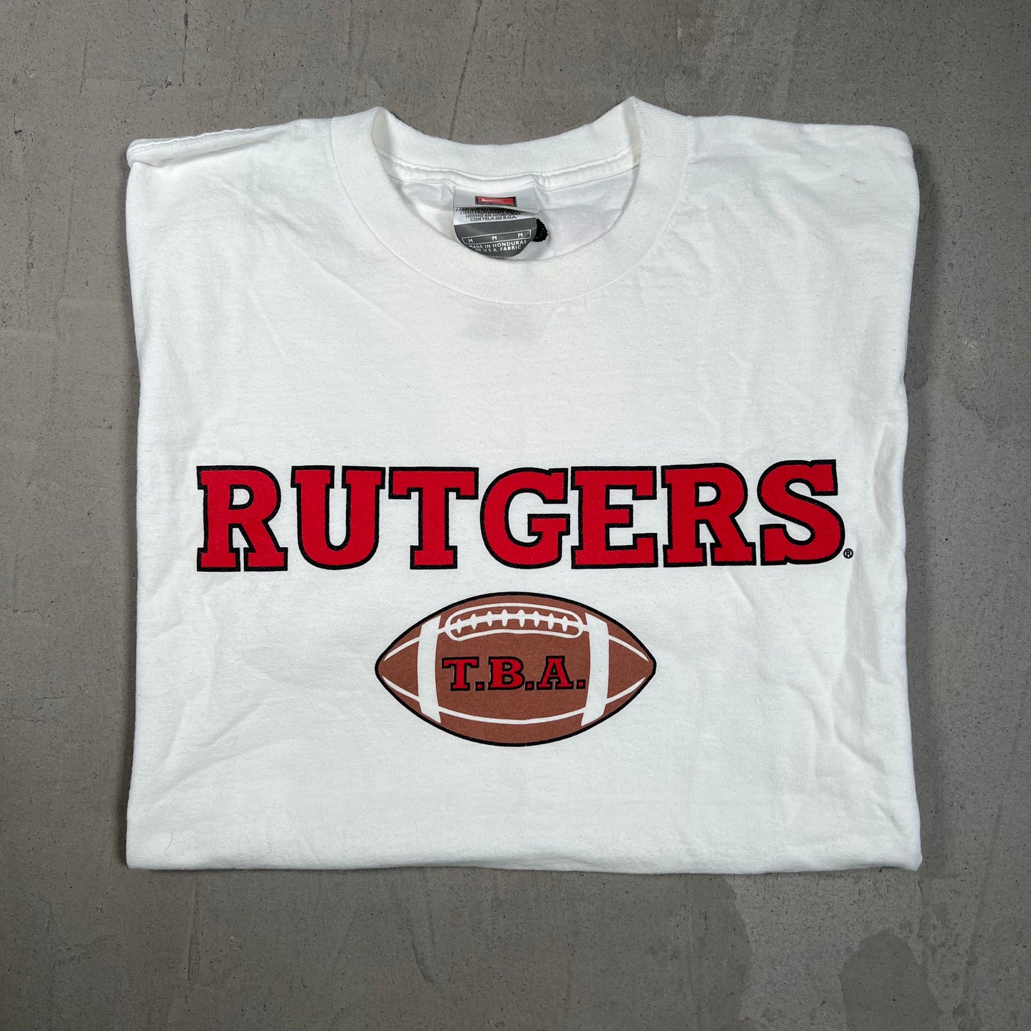 Y2K Nike Rutgers Football White Tee Size Medium USED v19714
