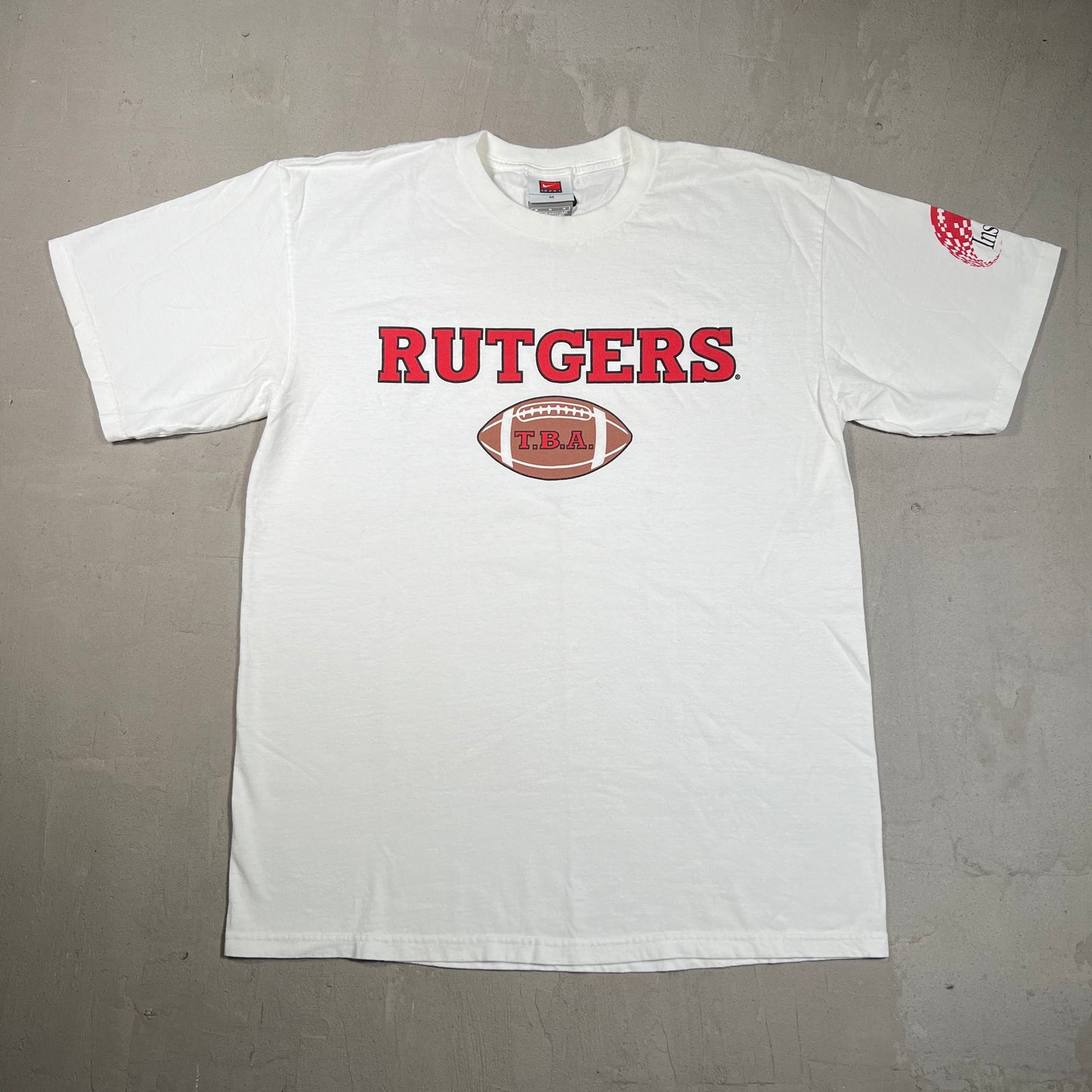 Y2K Nike Rutgers Football White Tee Size Medium USED v19714