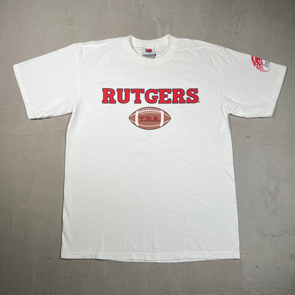 Y2K Nike Rutgers Football White Tee Size Medium USED v19714