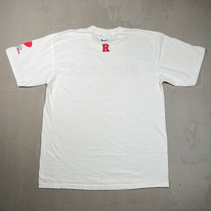 Y2K Nike Rutgers Football White Tee Size Medium USED v19714