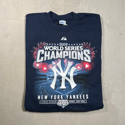 2009 NY Yankees Champions Navy Crewneck Size Small NEW v19719