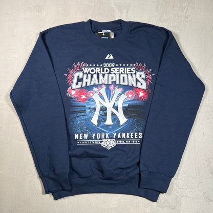 2009 NY Yankees Champions Navy Crewneck Size Small NEW v19719