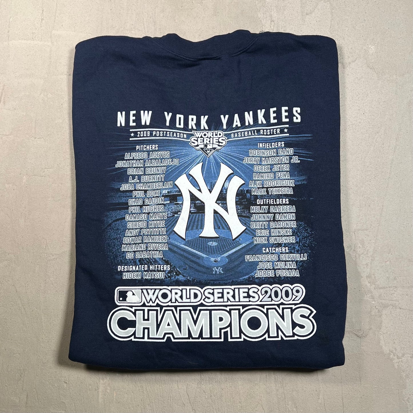 2009 NY Yankees Champions Navy Crewneck Size Small NEW v19719