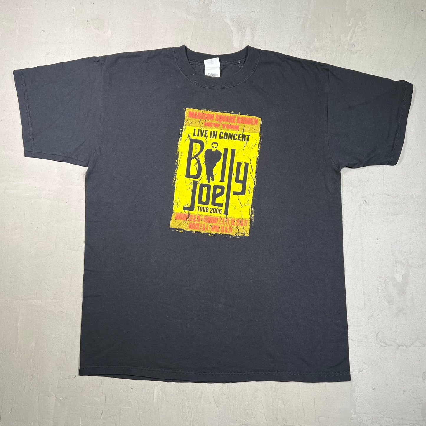 2006 Billy Joel MSG Black Tee Size Large USED v19710