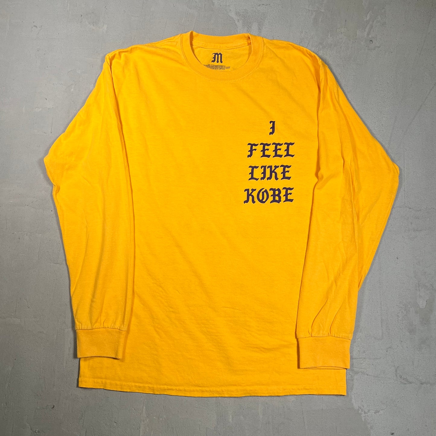 Kanye West I Feel Like Kobe Yellow Longsleeve Size Medium USED x17846