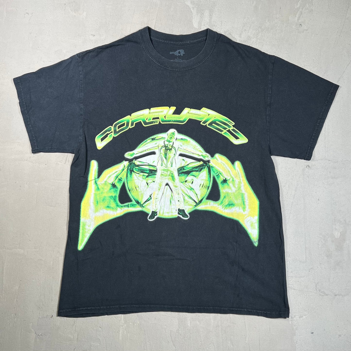 Travis Scott RaysCorruptedMind Black Tee Size Large USED x17847